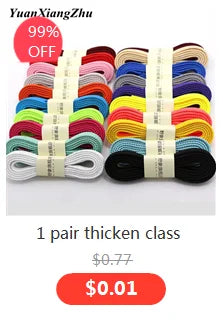 1Pair Fabric Flat Shoe laces Classic Shoelaces for Sneakers White Black Shoelace Quality Laces Shoes 100/120/140/160CM Strings - Smarsty