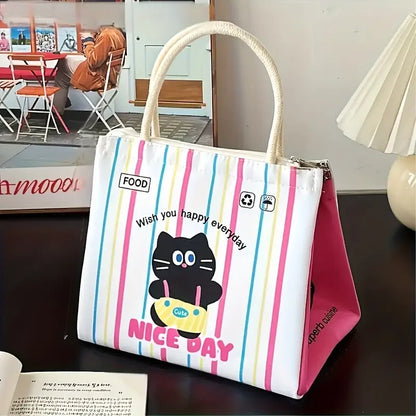 Cute Kitten Insulated Lunch Box Bag With Large Capacity - Smarsty