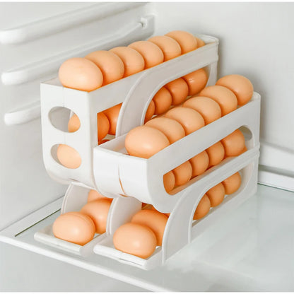 Automatic Roll-out Egg Storage Device Household Refrigerator Storage Box Egg Box Can Hold 30 Eggs High Quality Egg Rack Kitchen