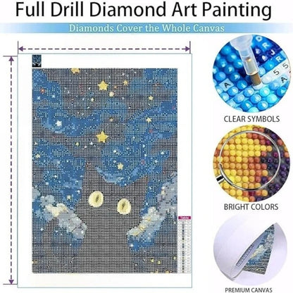 5D DIY Diamond Painting Kit Star Cat Landscape Art - Smarsty