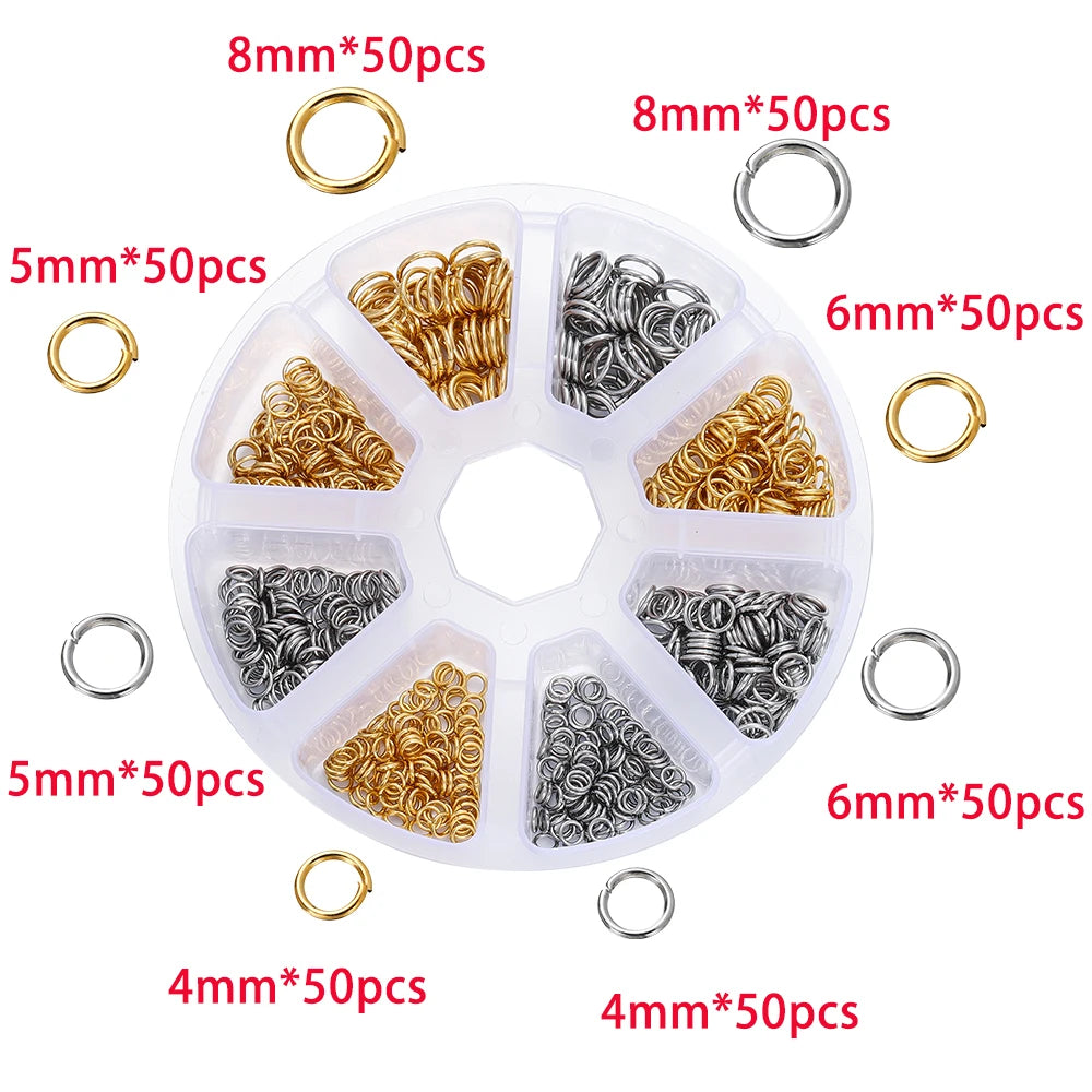 Bulk Jewelry Findings Kit 400Pcs Lobster Clasps Beads - Smarsty