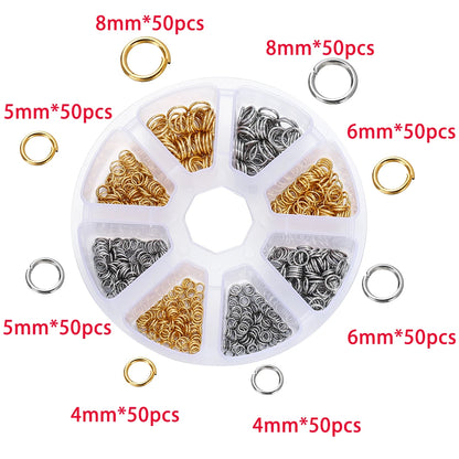 Bulk Jewelry Findings Kit 400Pcs Lobster Clasps Beads - Smarsty