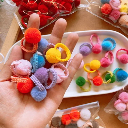 20 Pack Girls Plush Hair Bands Soft Colorful Ties Set - Smarsty