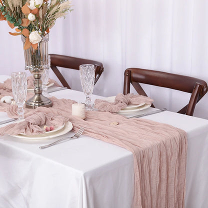 Rustic Cheese Cloth Table Runner for Weddings and Events - Smarsty
