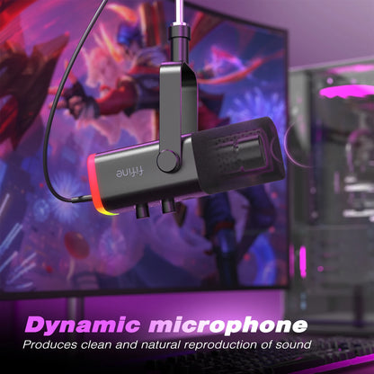 FIFINE USB XLR Dynamic Microphone with Touch Mute Feature - Smarsty