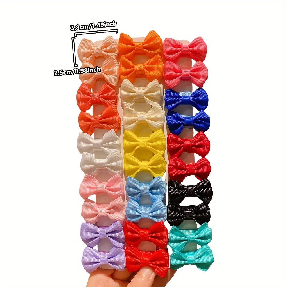 Colorful Bow Hairpins For Little Girls Gentle Holders - Smarsty
