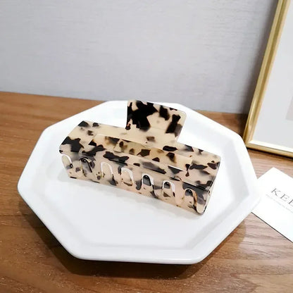 Acetate Leopard Hair Claw Clip Large Geometric Hold - Smarsty