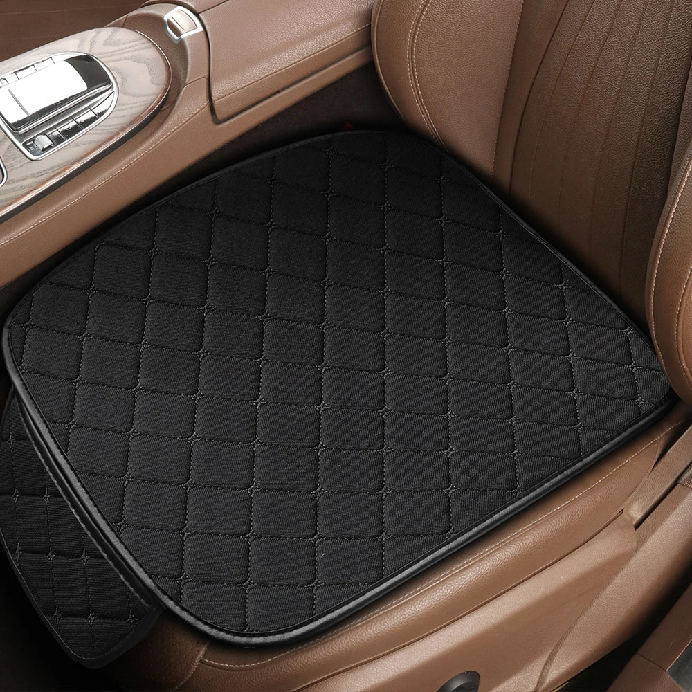 Cotton Linen Car Seat Covers Set Three Piece Universal - Smarsty