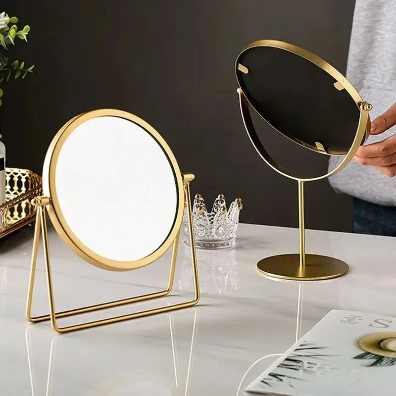 360 Degree Rotating Iron Makeup Mirror with Stylish Design - Smarsty