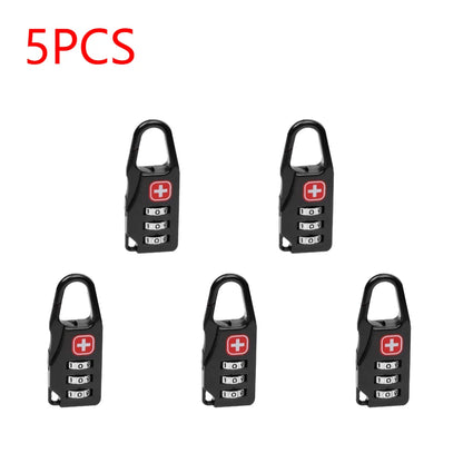 Outdoor Backpack Handbag Zipper Lock Anti Theft Portable Mini Combination Code Number Lock for Travel Backpack Accessories