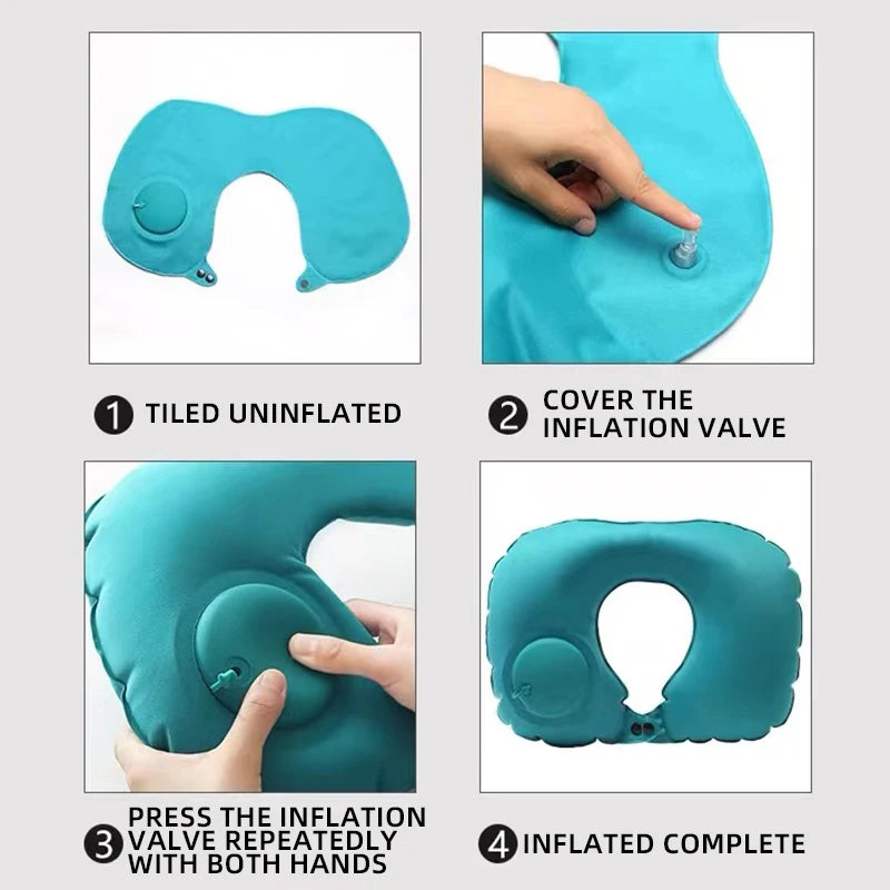 U Shape Inflatable Travel Pillow for Comfort and Support - Smarsty