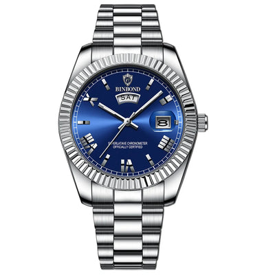 BINBOND Men's Classic Waterproof Quartz Watch with Luminous Dial - Smarsty