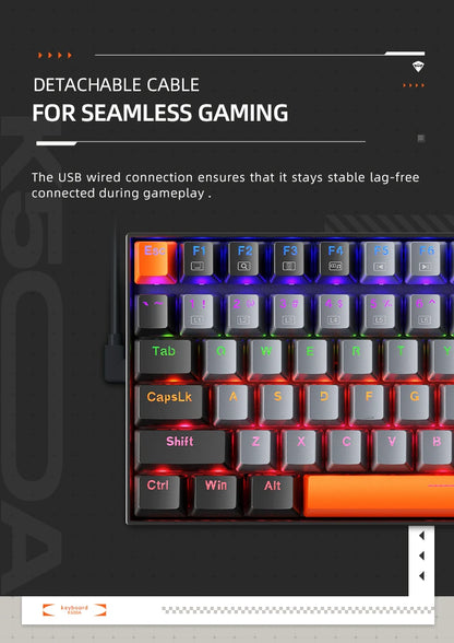 Mechanical Keyboard 75 Percent Hot Swappable Backlit Gaming