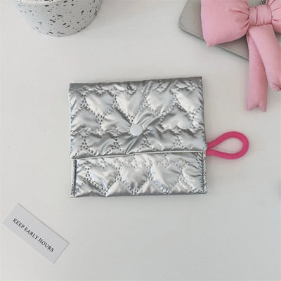 Silver Bow Pattern Coin Purse Women Wallet Zipper Pouch - Smarsty