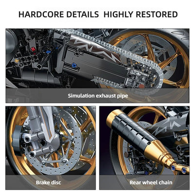 TOYLINX Alloy Motorcycle Desktop Decorations 2045PCS Racing Building Block Model  Kid Toys Christmas Easter Festive Gift Giving - Smarsty