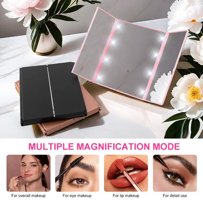 Portable LED Makeup Mirror with Adjustable Stand - Smarsty
