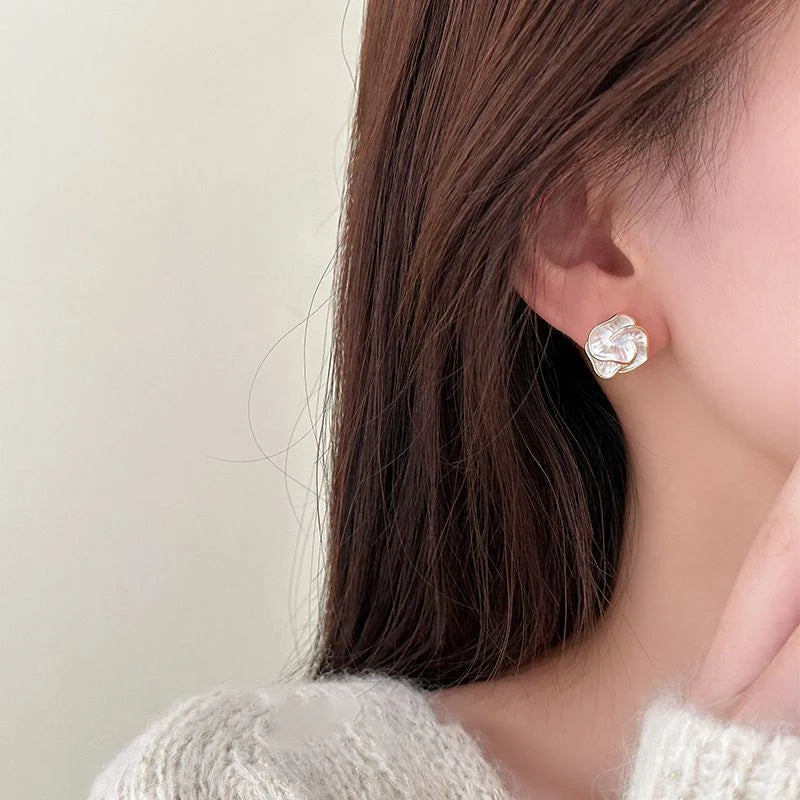 Delicate Camellia Stud Earrings For Women Floral Gift - Smarsty