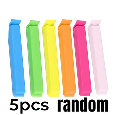 5PCS Portable Kitchen Storage Food Snack Seal Sealing Bag Clips Sealer Clamp Plastic Tool Kitchen Accessories Food Bag Clips by Smarsty