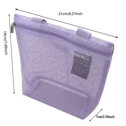 Mesh Makeup Toiletry Storage Bags Handbags Portable Travel Washing Body Shower Tools Organizer Hanging Cosmetic Organizer Pouch - Smarsty