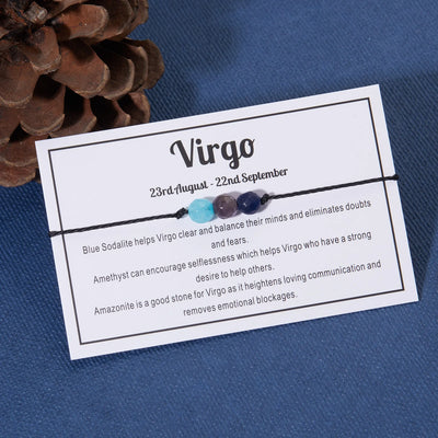 12 Constellation Natural Stone Beads Bracelets for Zodiac Signs - Smarsty