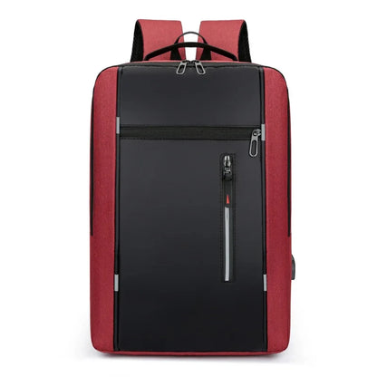 Men's Waterproof Oxford Laptop Backpack 15.6 Inch with USB Charging Port High Capacity Business Travel School Bag - Smarsty