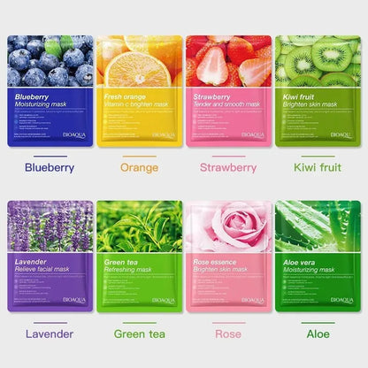 8pcs Natural Plant Face Masks for Hydration and Firming - Smarsty