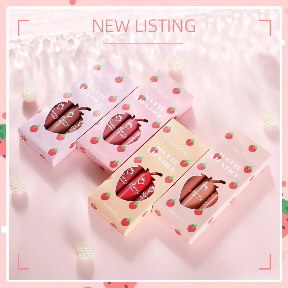3 PCS Velvet Matte Lip Gloss Set for Hydration - Smarsty