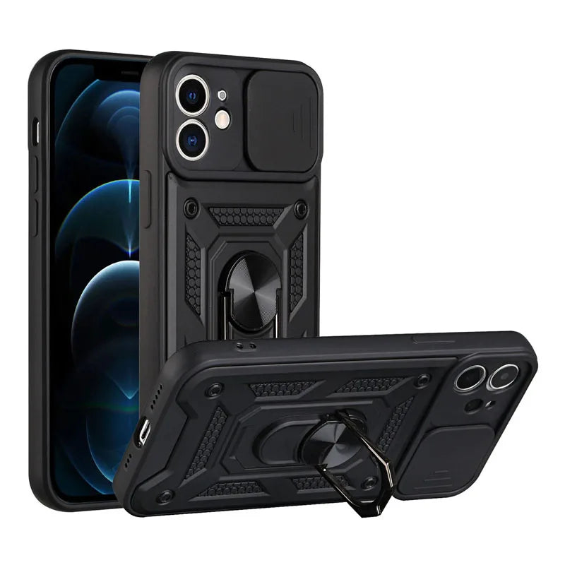 Smarsty Rugged Iphone Armor Case With Camera Lens Protector -