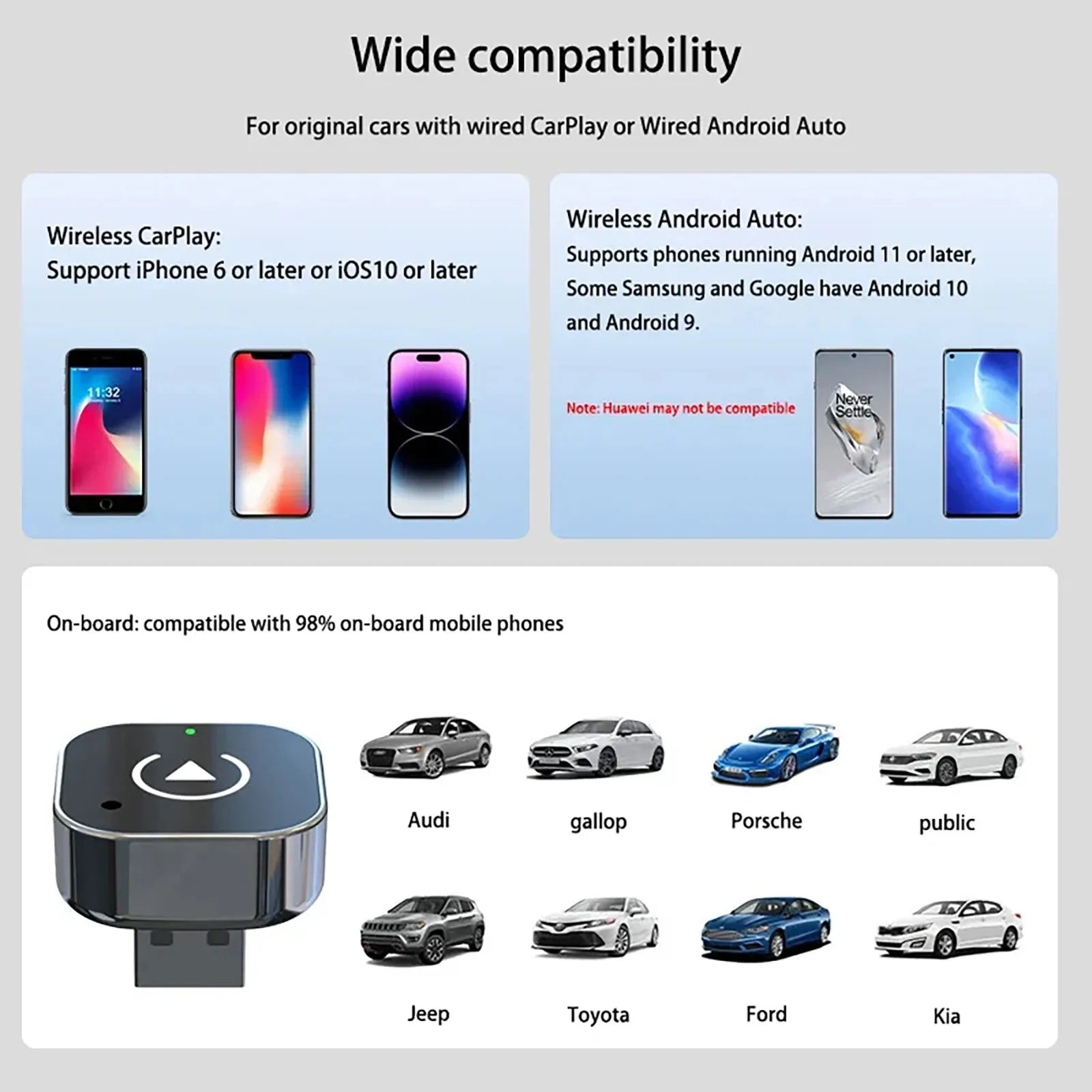 Wireless CarPlay Android Auto Adapter AI Box Universal - Smarsty