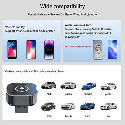 Wireless CarPlay Android Auto Adapter AI Box Universal - Smarsty