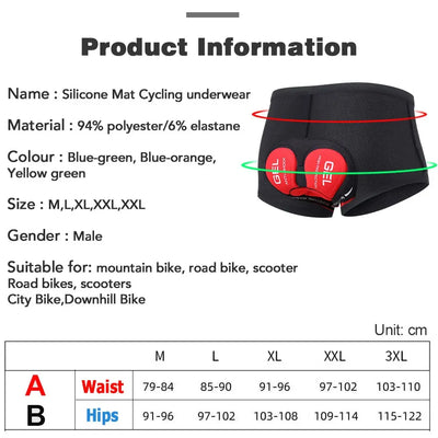 NEWBOLER Breathable Cycling Underwear Cycling Shorts 5D Gel Pad Shockproof Bicycle Underpant MTB Road Bike Underwear Man Shorts by Smarsty