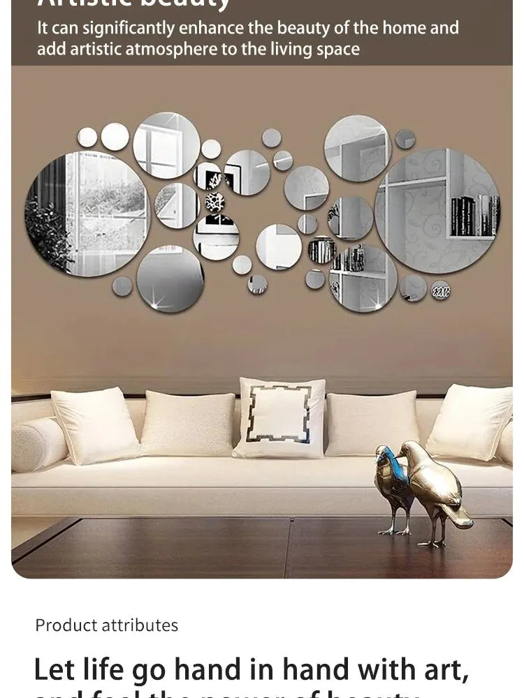 3D Acrylic Mirror Wall Stickers for Stunning Room Decor - Smarsty