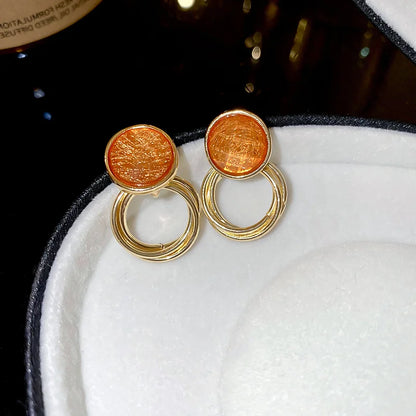 Zircon Stud Earrings Floral Leaf With Pearl Shimmer - Smarsty