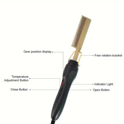 Multi Functional Electric Hair Comb Straightener for Easy Styling - Smarsty