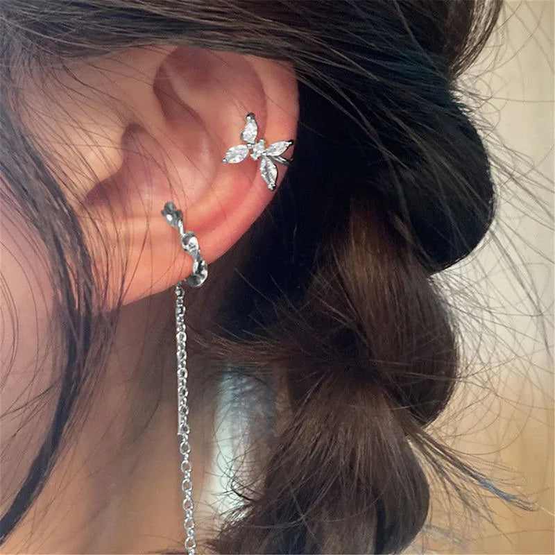 Y2K Fairy Butterfly Ear Clips with Trendy Tassels for Women - Smarsty