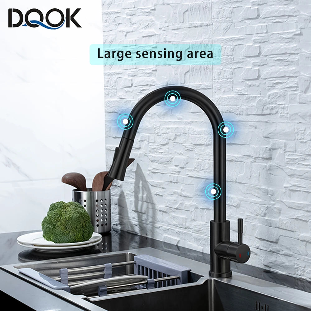 DQOK Smart Touch Control Kitchen Faucet with Pull Out Spray - Smarsty