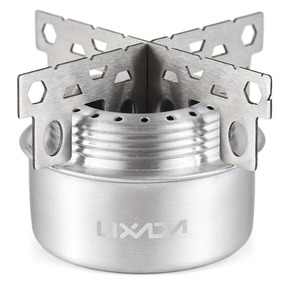 Outdoor Mini Alcohol Stove Aluminum Alloy Alcohol Stove with Lid Outdoor Camping Hiking Backpacking Cooking Stove