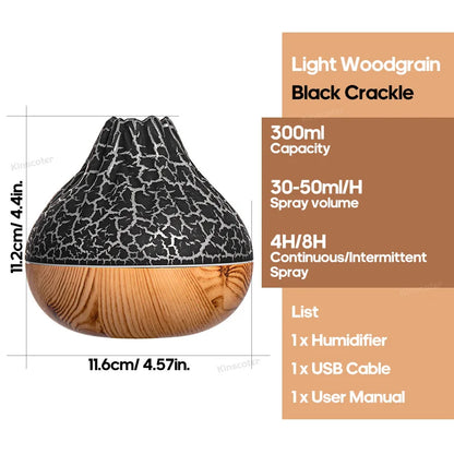 300ml Electric Volcano Air Humidifier with Colorful Mist - Smarsty