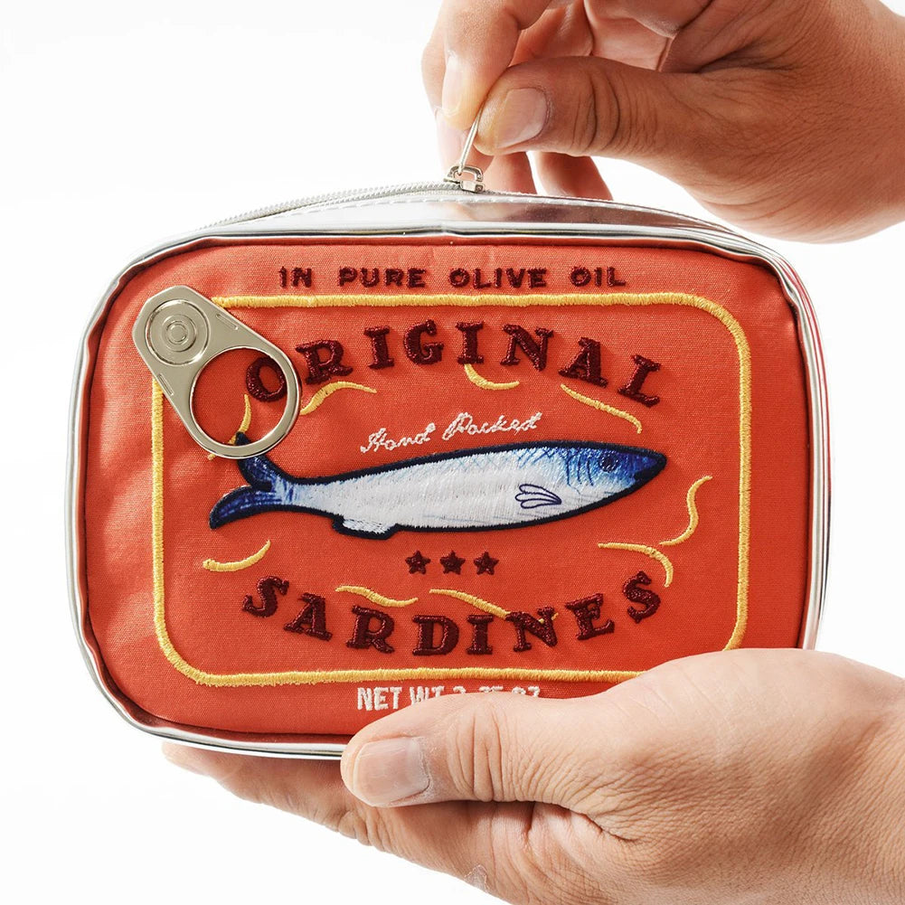 Canned Sardines Style Storage Bag Cute Bath Travel Bag Creative Portable Fashion Zipper Multi-function Soft for Weekend Vacation - Smarsty