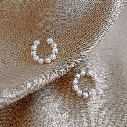 Korean Pearl Ear Cuff Clip Earrings Non Piercing Comfort - Smarsty