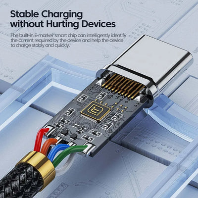 Toocki 100W Type C to USB C Cable PD 3.0 Quick Charge 4.0 Fast Charging Type C to Type C for iPhone 15 Macbook Samsung Xiaomi - Smarsty