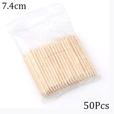 Double Sided Cuticle Pushers 100Pcs Wooden Nail Tools - Smarsty