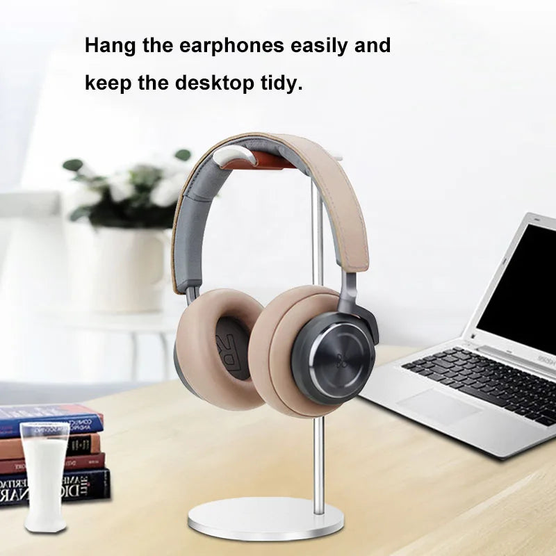 Curved Aluminum Headphone Stand with Sturdy Base - Smarsty