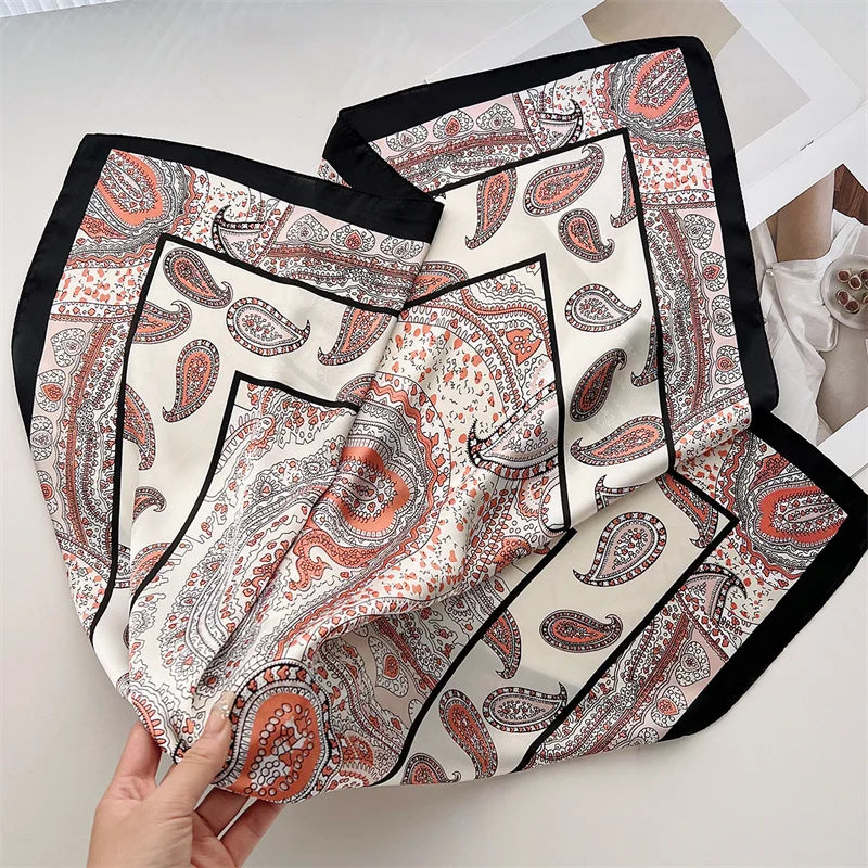 Luxury Leopard Print Silk Scarf for Women Spring Summer - Smarsty