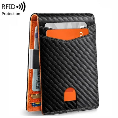 Rfid Carbon Fiber Luxury Men Wallets Money Bag Slim Thin Man Card Holder Wallet for Men Small Short Purse Male Vallet Billfold - Smarsty