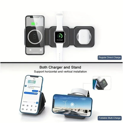 3 In 1 Wireless Magnetic Charger Dock For iPhone Pro - Smarsty