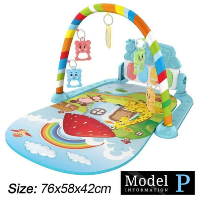 Baby Fitness Stand Music Play Gym Activity Toys Newborn Piano Crawling Blanket Pedal Game Pad Early Education 0-36 Months Gifts by Smarsty