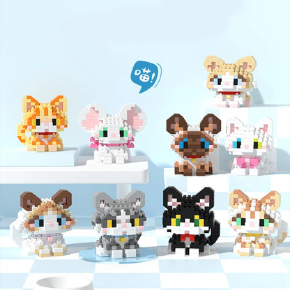Animal Small Particle Dog Cat  Mini Building Blocks DIY Assembly Brick Sets Educational Toys for Kid 10 To 12 Year Birthday Gift