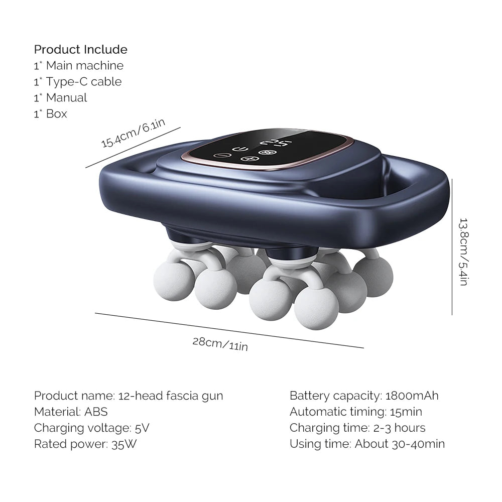 16-Head Fascia Gun High-Frequency Vibration Body Massage Gun Back and Waist Massager Neck Shoulder Massager Muscle masajeador - Smarsty