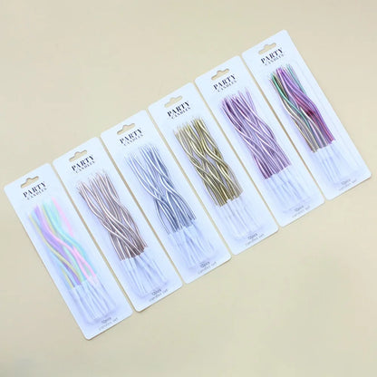 6/12/48pcs/1case Birthday Candles Spiral Cake Candles  Long Thin Cake Candles For Wedding Party And Cake Decoration - Smarsty